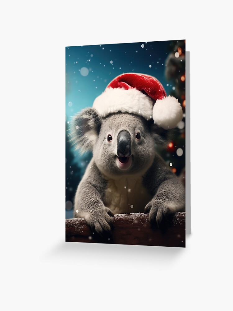 Carte + enveloppe, koala et chapeau de fête
