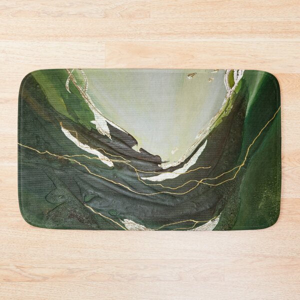 Item preview, Green Abstract Art Resembling Depth or Waves designed and sold by RaspberryEM.