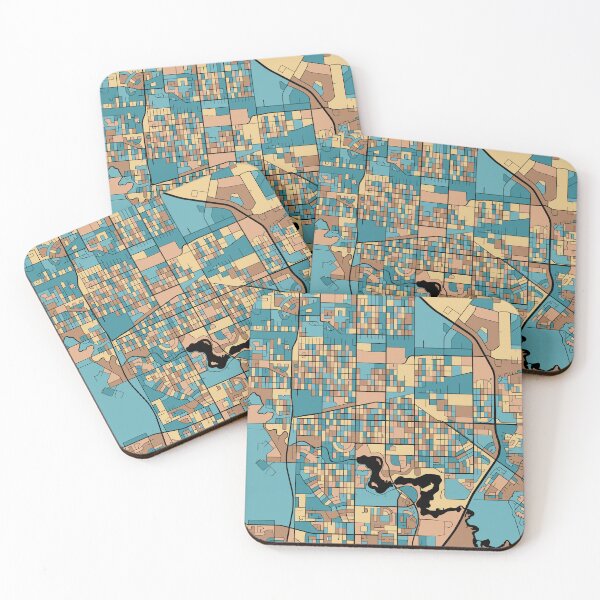 Item preview, Regina Map Pattern in Mid Century Pastel designed and sold by PatternMaps.