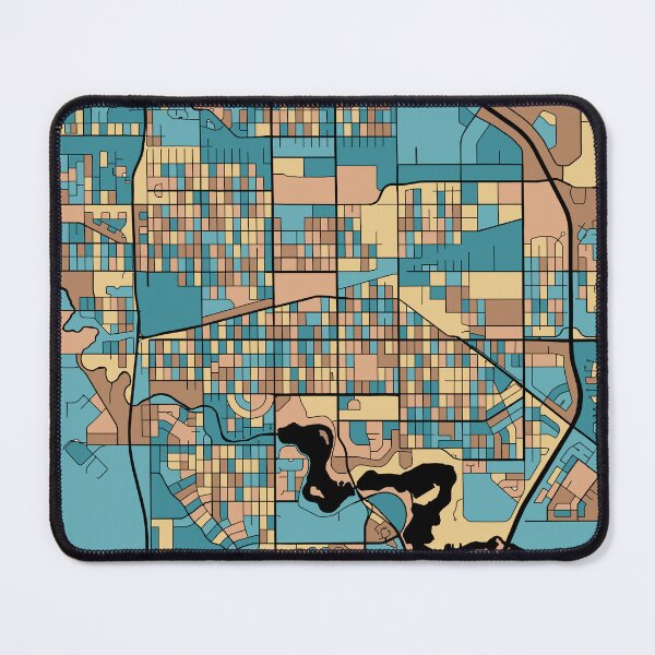 Item preview, Regina Map Pattern in Mid Century Pastel designed and sold by PatternMaps.