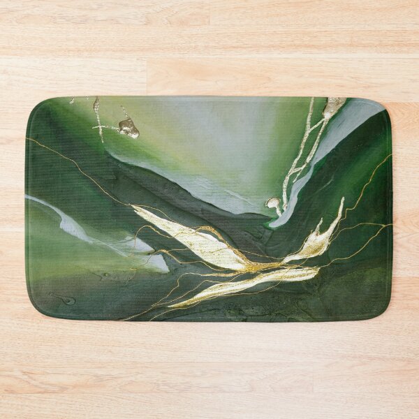 Item preview, Green Abstract Art Resembling Depth or Waves designed and sold by RaspberryEM.