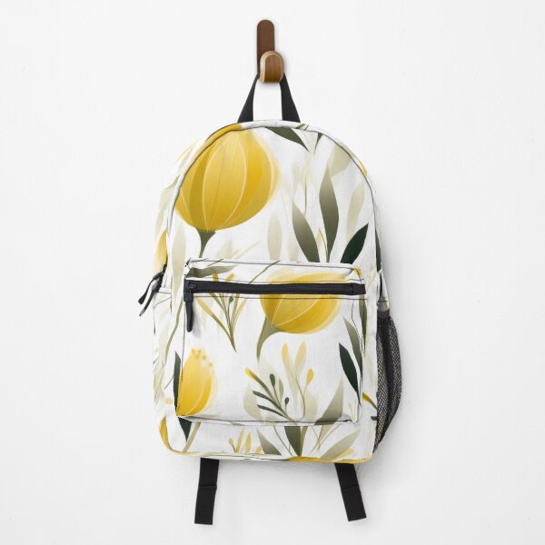 Item preview, Botanical Elegance: White & Yellow Pattern with Vines and Tulips designed and sold by PaintbrushPlace.