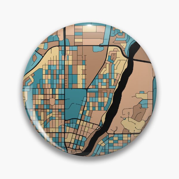 Item preview, Saskatoon Map Pattern in Mid Century Pastel designed and sold by PatternMaps.