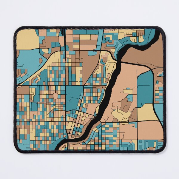 Item preview, Saskatoon Map Pattern in Mid Century Pastel designed and sold by PatternMaps.