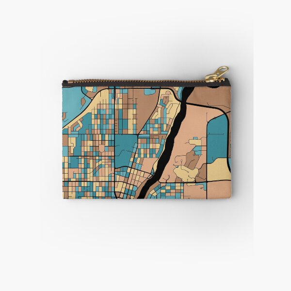 Artikelvorschau, Saskatoon-Kartenmuster in Mid-Century-Pastell entworfen und verkauft von PatternMaps.