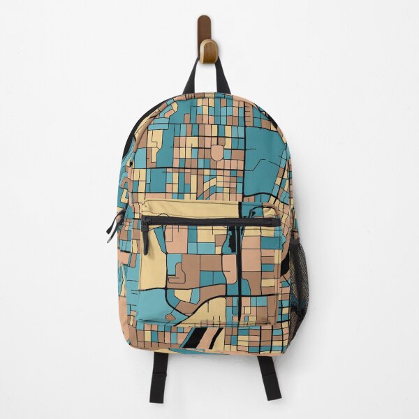 Item preview, Saskatoon Map Pattern in Mid Century Pastel designed and sold by PatternMaps.