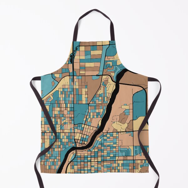 Item preview, Saskatoon Map Pattern in Mid Century Pastel designed and sold by PatternMaps.