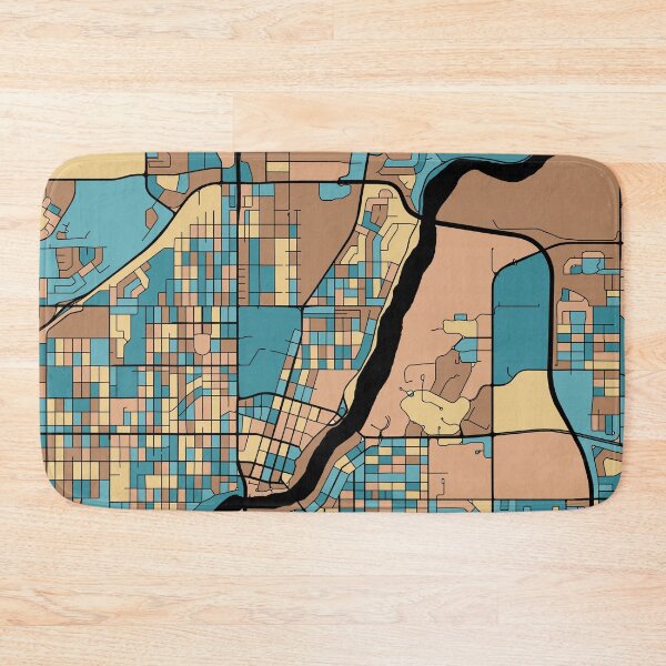 Item preview, Saskatoon Map Pattern in Mid Century Pastel designed and sold by PatternMaps.