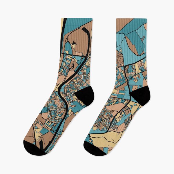 Item preview, Seville Map Pattern in Mid Century Pastel designed and sold by PatternMaps.