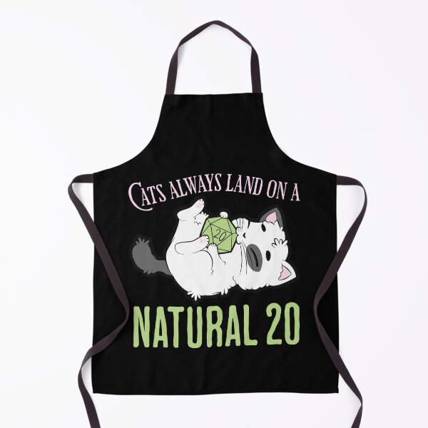 Item preview, Cat always land on a Natural 20 - RPG d20 dice gift designed and sold by Zanda-Nerd-Shop.