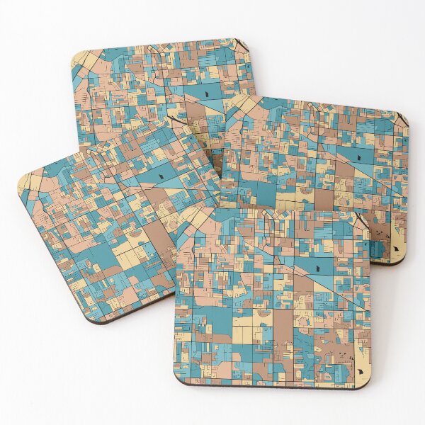 Item preview, Surrey Map Pattern in Mid Century Pastel designed and sold by PatternMaps.
