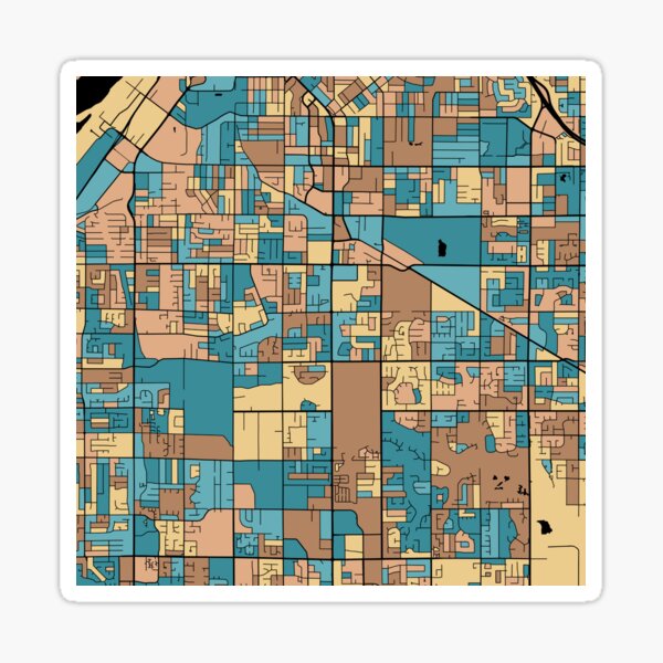 Item preview, Surrey Map Pattern in Mid Century Pastel designed and sold by PatternMaps.