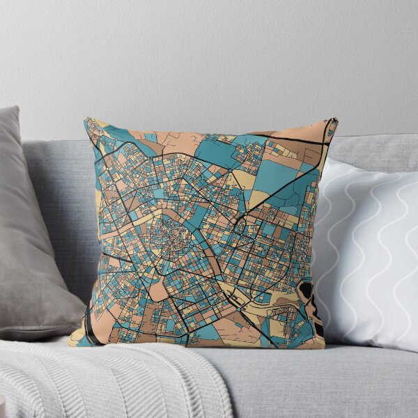 Item preview, Valencia Map Pattern in Mid Century Pastel designed and sold by PatternMaps.