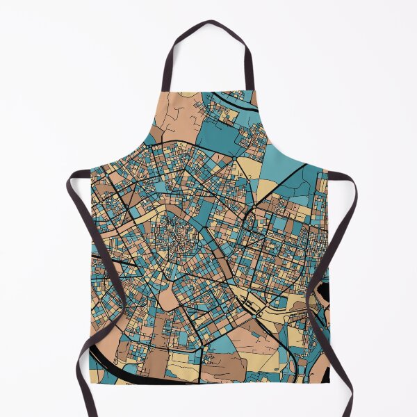 Item preview, Valencia Map Pattern in Mid Century Pastel designed and sold by PatternMaps.