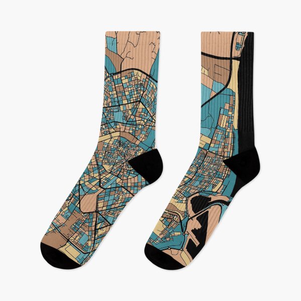 Item preview, Valencia Map Pattern in Mid Century Pastel designed and sold by PatternMaps.