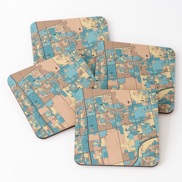 Item preview, Vaughan Map Pattern in Mid Century Pastel designed and sold by PatternMaps.