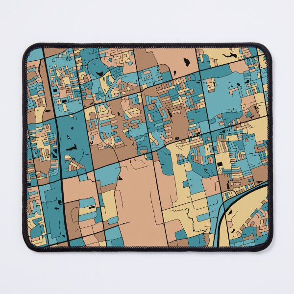 Item preview, Vaughan Map Pattern in Mid Century Pastel designed and sold by PatternMaps.