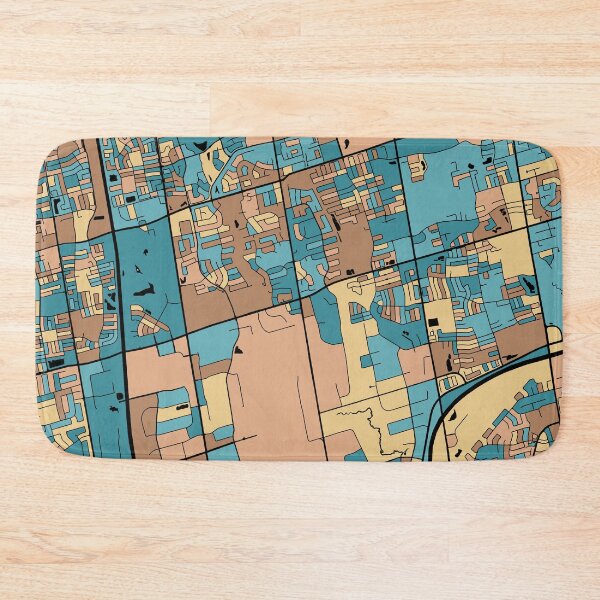 Item preview, Vaughan Map Pattern in Mid Century Pastel designed and sold by PatternMaps.
