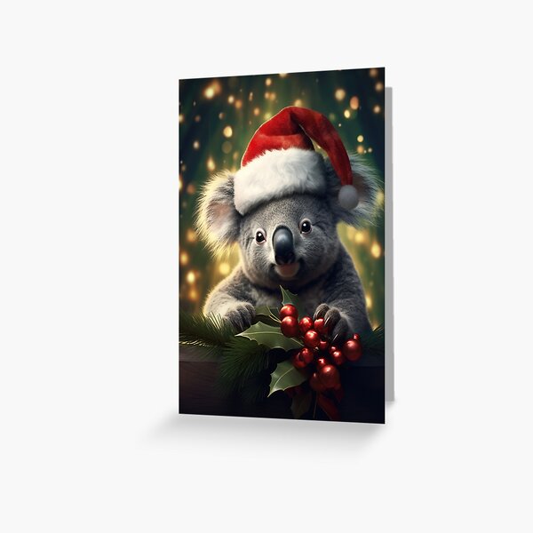Item preview, Cute Baby Koala with Christmas Hat designed and sold by OddCorro.