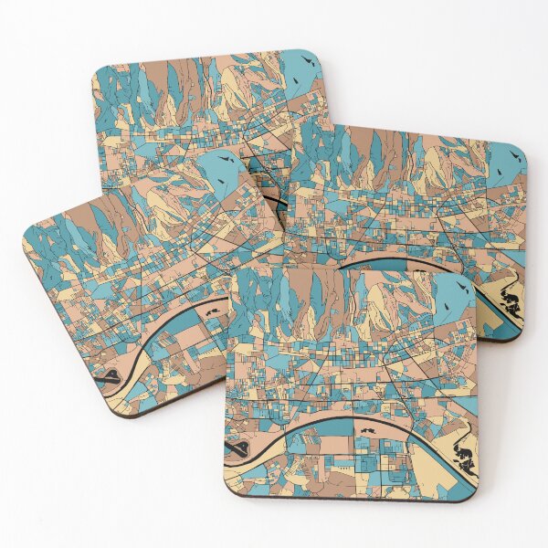 Item preview, Zagreb Map Pattern in Mid Century Pastel designed and sold by PatternMaps.