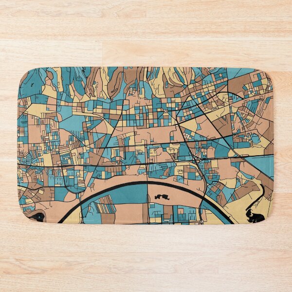Item preview, Zagreb Map Pattern in Mid Century Pastel designed and sold by PatternMaps.