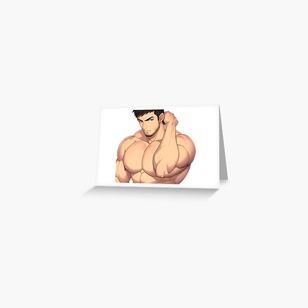 Muscular Anime Boy | Greeting Card