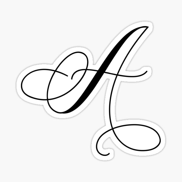 Calligraphy Capital Letter A Sticker