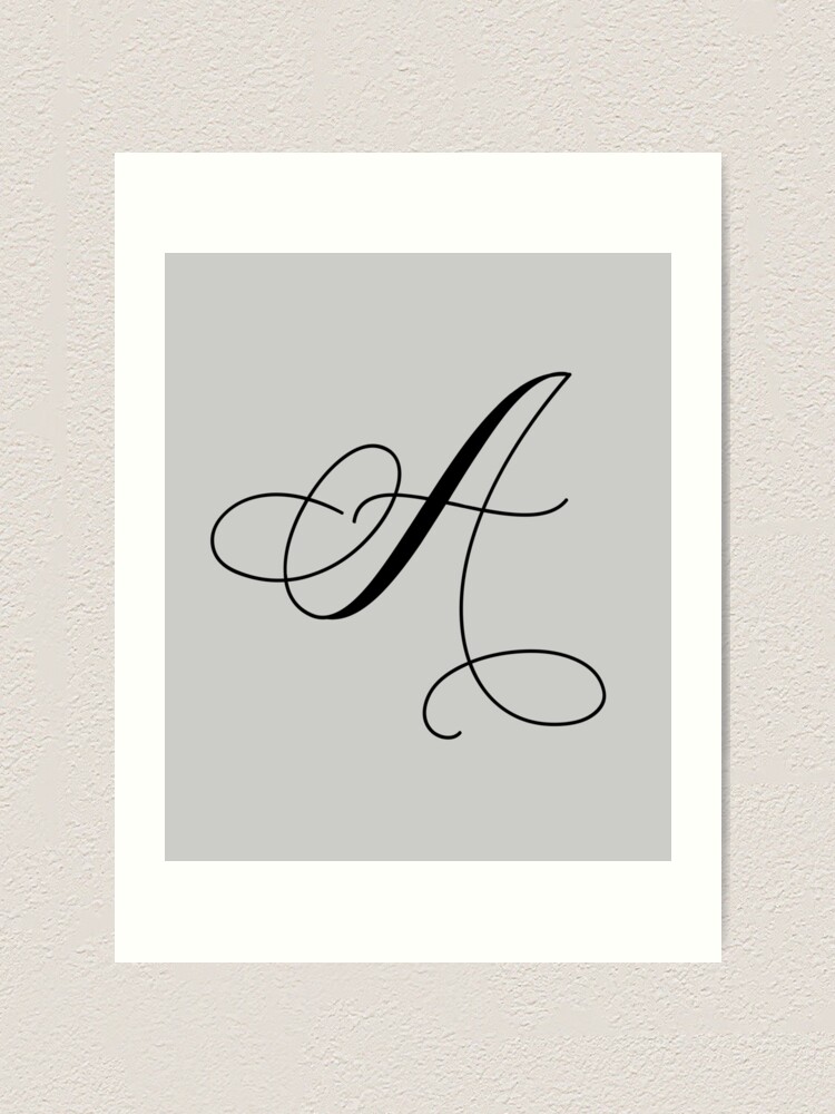 Lettre majuscule de calligraphie A | Impression artistique