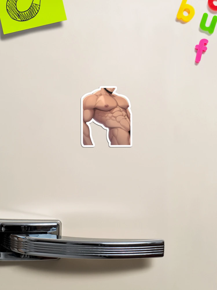 Muscular Anime Boy Physique (AI Generated Artwork) | Magnet