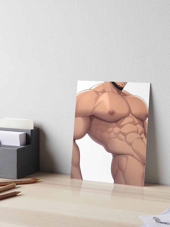 Muscular Anime Boy | Art Board Print