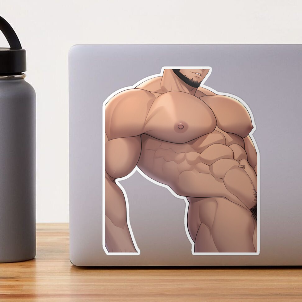 Muscular Anime Boy Physique (AI Generated Artwork) | Sticker