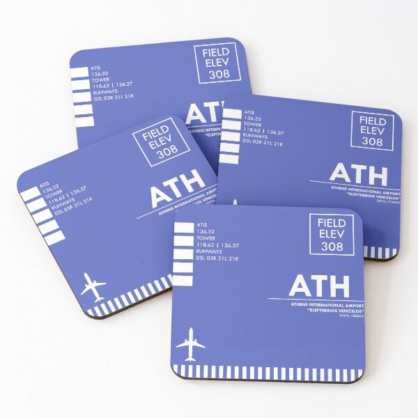 Item preview, ATH Athens (Blue) Airport Code Art designed and sold by vipultelang.