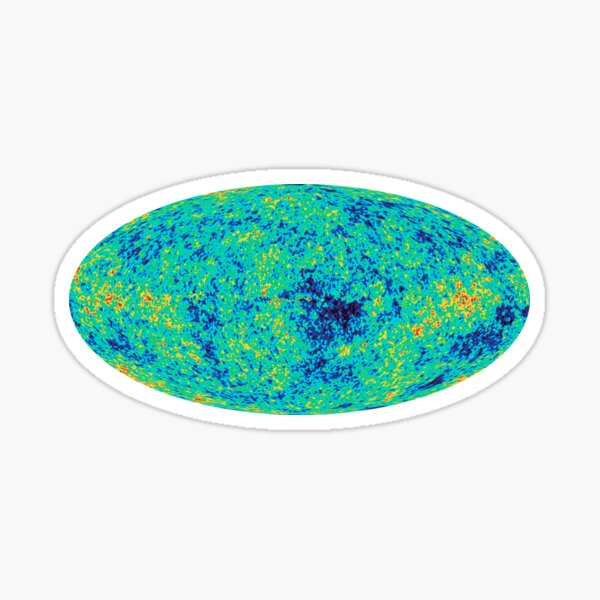 Print, Cosmic microwave background. First detailed "baby picture" of the universe Sticker