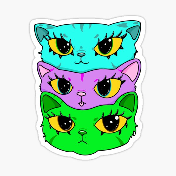 Cute Kawaii Cat Pile Stackable Cats Sticker