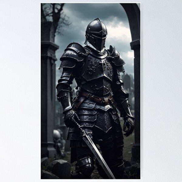 Item preview, Dark Knight's Vigil: Gothic Armor in Graveyard designed and sold by DreamLoreArt.