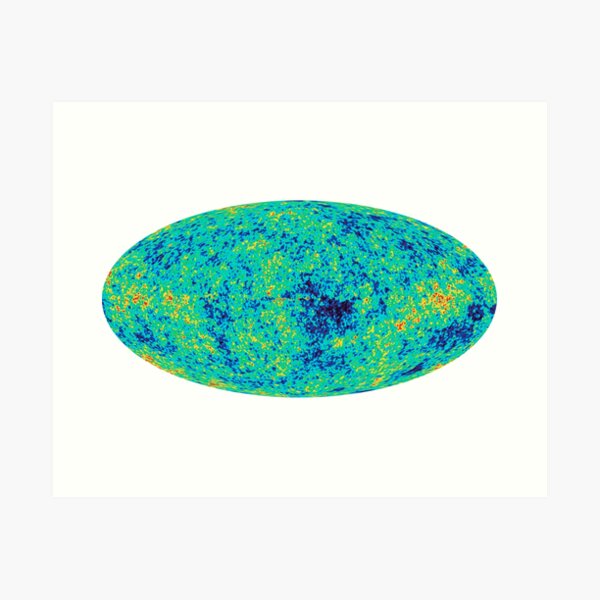 Cosmic microwave background. First detailed "baby picture" of the universe. #Cosmic, #microwave, #background, #First, #detailed, #baby, #picture, #universe Art Print