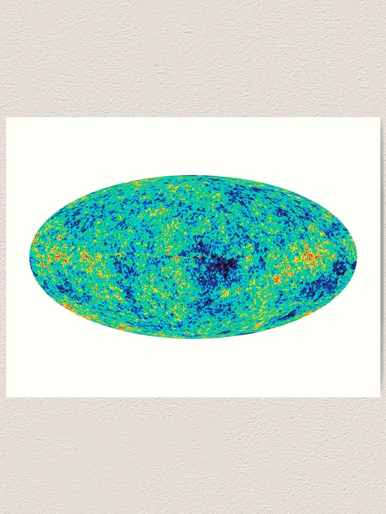Alternate view of Cosmic microwave background. First detailed "baby picture" of the universe. #Cosmic, #microwave, #background, #First, #detailed, #baby, #picture, #universe Art Print