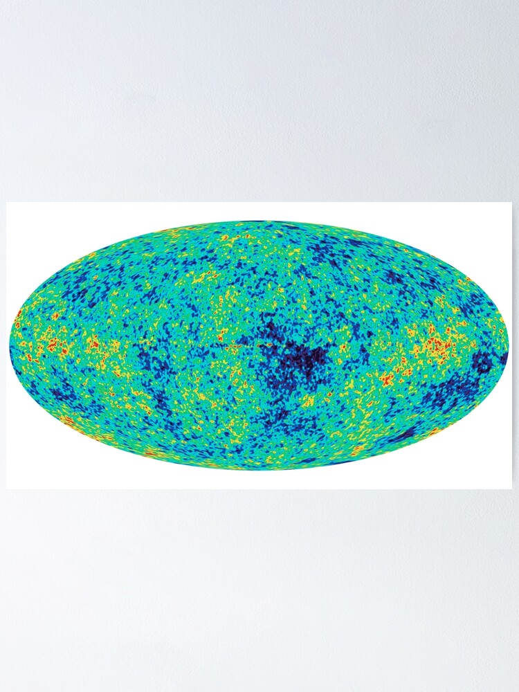 Alternate view of Cosmic microwave background. First detailed "baby picture" of the universe. #Cosmic, #microwave, #background, #First, #detailed, #baby, #picture, #universe Poster
