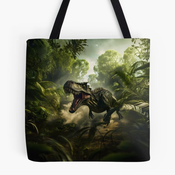 Item preview, Spinosaurus in the forest - A photorealistic junglepunk artwork designed and sold by Jackflash2023.