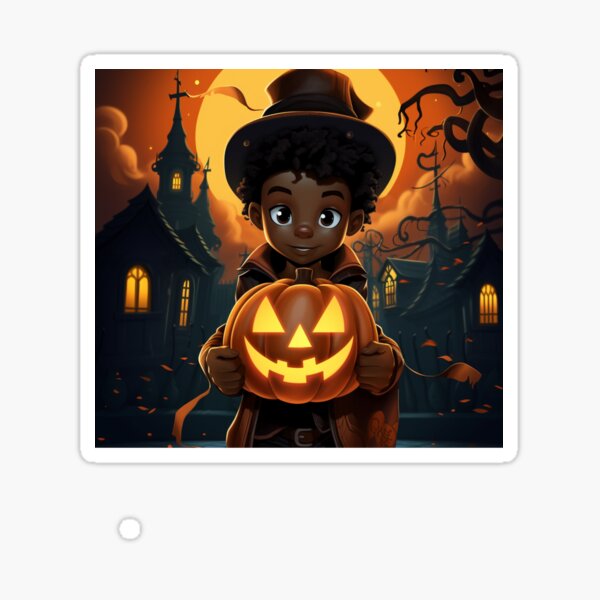 Aperçu de l'œuvre Sorcière d'Halloween garçon noir créée et vendue par RTFaulkner.