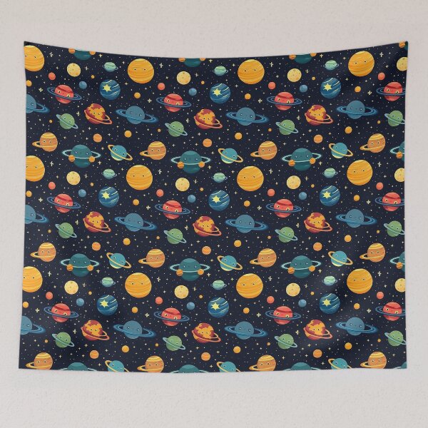 Item preview, cute solar system seamless designed and sold by NatthyDesign.