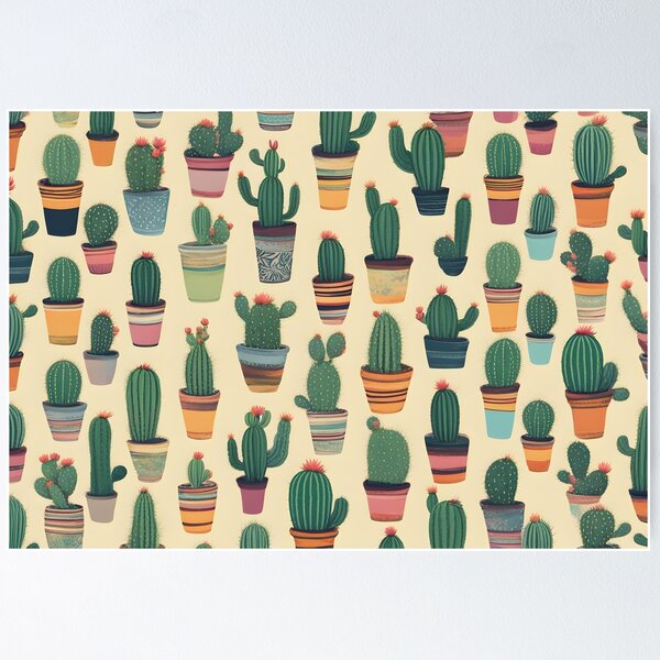 Item preview, Cacti in Colorful Pots Design designed and sold by RandomJunction.