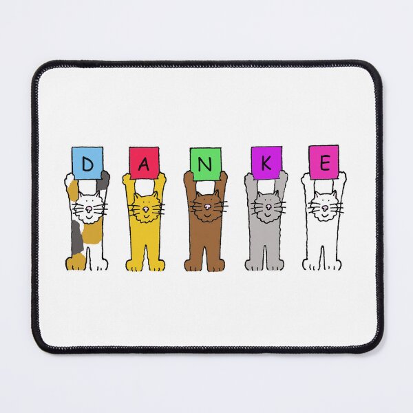 Item preview, Danke Thank you in German Cartoon Cats Up Holding Letters designed and sold by KateTaylor.