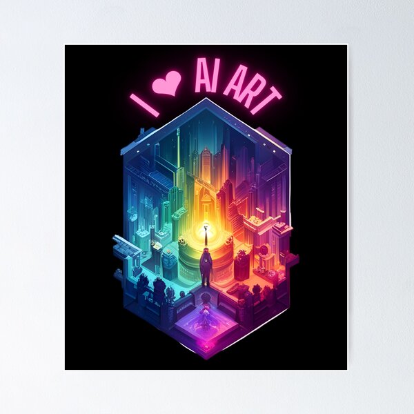 Item preview, I ❤ AI Art Love Heart Digital Artist Artificial Intelligence designed and sold by stine1.