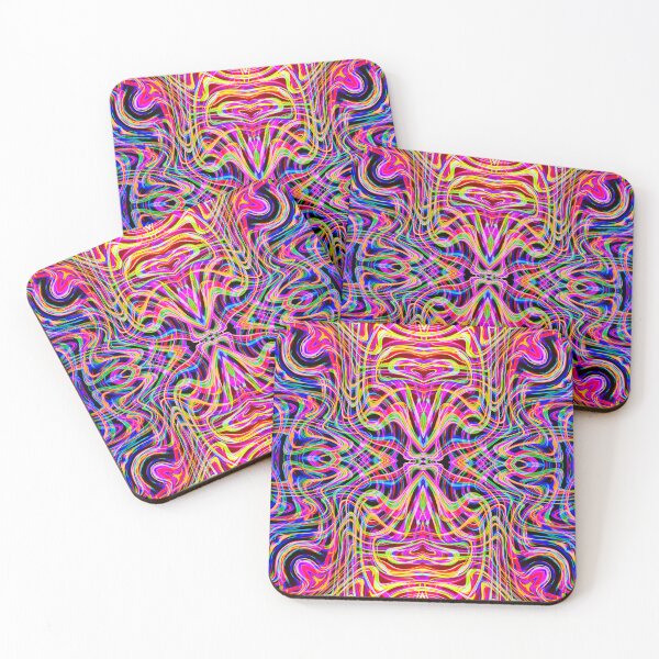 Item preview, abstract symmetrical neon waves designed and sold by chambergambit.