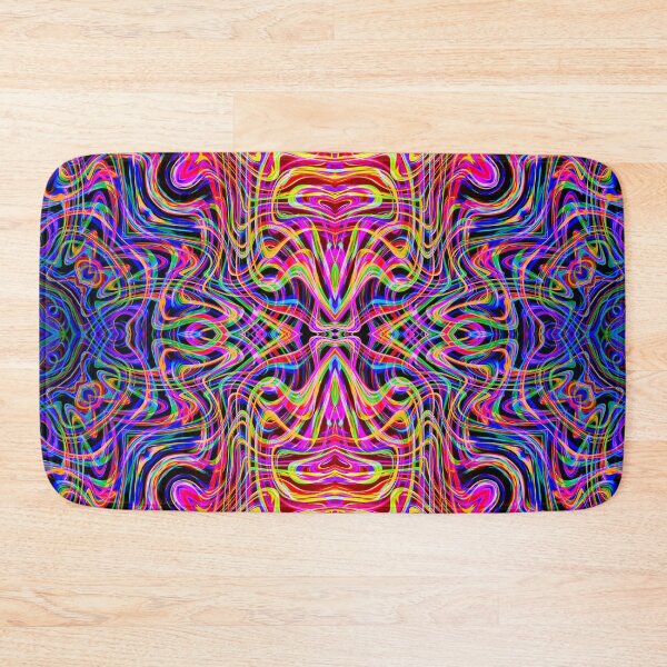 Item preview, abstract symmetrical neon waves designed and sold by chambergambit.