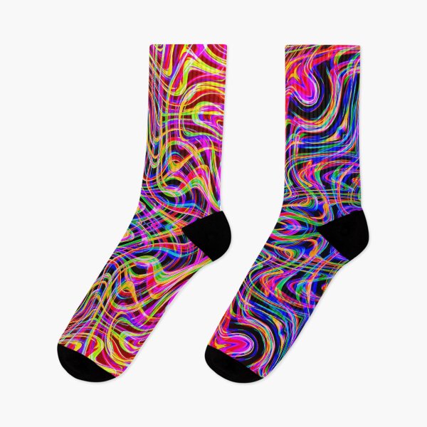 Item preview, abstract symmetrical neon waves designed and sold by chambergambit.