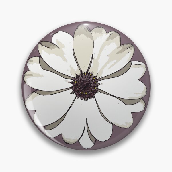Item preview, Minimalistic White African Daisy Black Outline Art designed and sold by taiche.