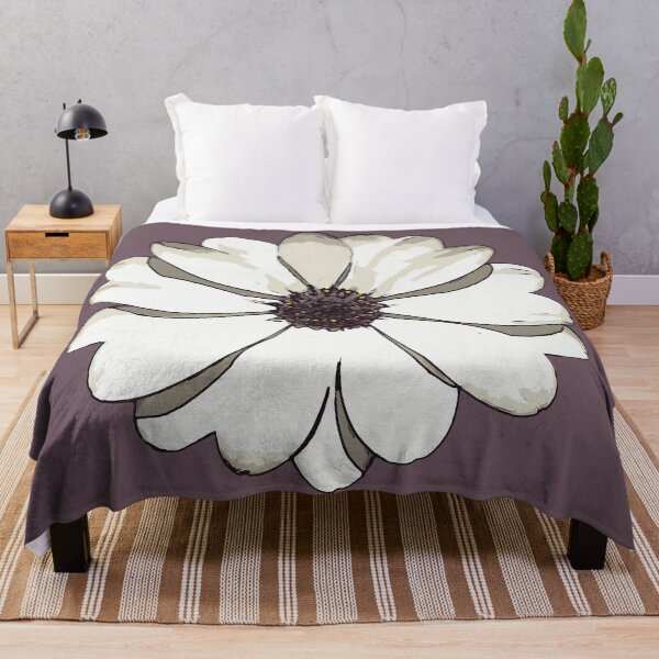 Item preview, Minimalistic White African Daisy Black Outline Art designed and sold by taiche.