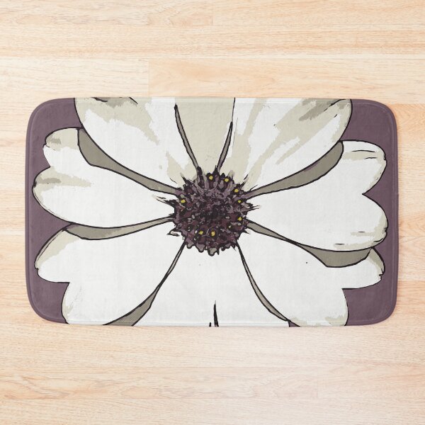 Item preview, Minimalistic White African Daisy Black Outline Art designed and sold by taiche.